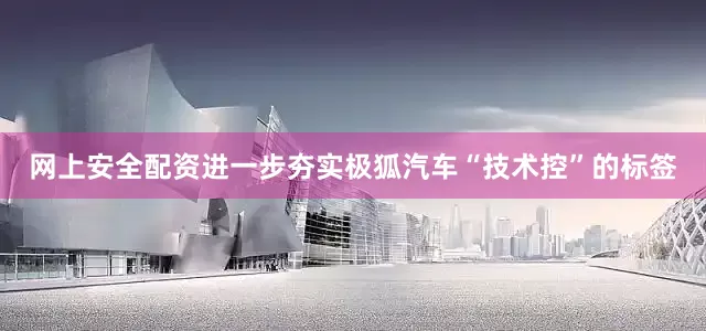 网上安全配资进一步夯实极狐汽车“技术控”的标签